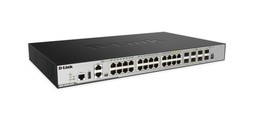 D-Link DGS-3630-28TC commutateur réseau Géré L3 Gigabit Ethernet (10/100/1000) 1U Noir