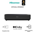 Hisense Laser TV PL2 TV retroproiettore Proiettore a raggio ultra corto 2700 ANSI lumen DLP UHD 4K (3840x2160) Nero