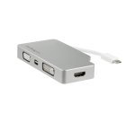 StarTech.com USB C Multiport Video Adapter with HDMI, VGA, Mini DisplayPort or DVI - USB Type C Monitor Adapter to HDMI 1.4 or mDP 1.2 (4K) - VGA or DVI (1080p) - Silver Aluminum