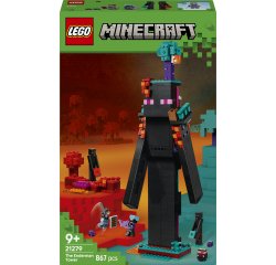 LEGO Minecraft 21279 2in1 La Torre dell'Enderman, Gioco Modulare Trasformabile in 2 Fortezze con 6 Personaggi per Bambini 9+