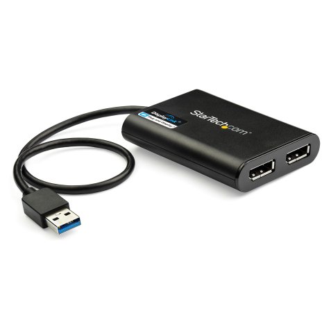 StarTech.com Adaptador Gráfico Externo USB 3.0 a DisplayPort Doble 4K60 DisplayLink - Cable Conversor USB 3.0 a DP de Vídeo