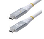 StarTech.com Cable USB4 3m - Cable USB-C Certificado USB-IF - 20Gbps - PD 240W EPR - 4K120 - DP 1.4 - Cable USB Tipo C - Recubrimiento de TPE - Blanco