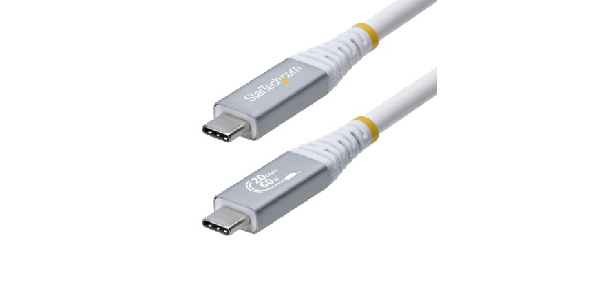 StarTech.com Cable USB4 3m - Cable USB-C Certificado USB-IF - 20Gbps - PD 240W EPR - 4K120 - DP 1.4 - Cable USB Tipo C - Recubrimiento de TPE - Blanco