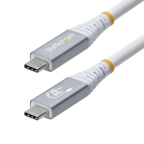StarTech.com Cable USB4 3m - Cable USB-C Certificado USB-IF - 20Gbps - PD 240W EPR - 4K120 - DP 1.4 - Cable USB Tipo C - Recubrimiento de TPE - Blanco