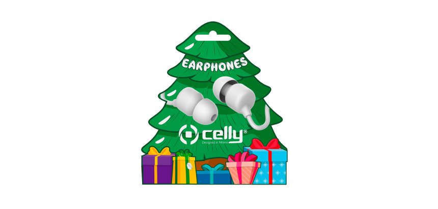 Celly XMASEARTREEWH headphones/headset Wired In-ear Calls/Music White
