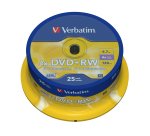 Verbatim DVD+RW Matt Silver 4,7 Go 25 pièce(s)
