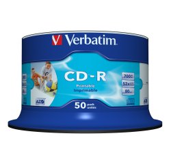 Verbatim CD-R AZO Wide Inkjet Printable no ID 700 Mo 52x 50 pièce(s)