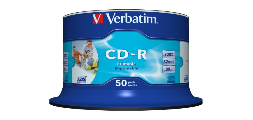 Verbatim CD-R AZO Wide Inkjet Printable no ID 700 Mo 52x 50 pièce(s)