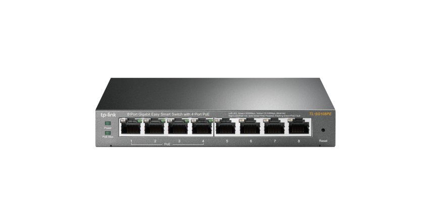 TP-Link TL-SG108PE Gestionado L2 Gigabit Ethernet (10/100/1000) Energía sobre Ethernet (PoE) Negro