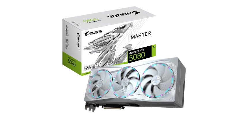GIGABYTE AORUS GeForce RTX 5080 MASTER ICE 16G Scheda Grafica - 16GB GDDR7, 256 bit, PCI-E 5.0, 2805MHz Core Clock, 3 x DP 2.1a, 1 x HDMI 2.1b, NVIDIA DLSS 4, GV-N5080AORUSM ICE-16GD