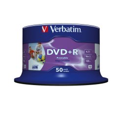Verbatim DVD+R Wide Inkjet Printable No ID Brand 4,7 GB 50 pieza(s)