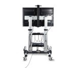 StarTech.com Support TV à Roulettes pour Écrans Plats de 60 à 100 pouces jusqu'à 100 kg, Réglage en Hauteur par Manivelle, Support/Chariot Télé Mobile