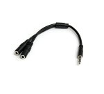 StarTech.com Adaptateur pour Casque avec Prises Séparées pour Écouteurs et Microphone - 3,5mm 1x 4 Broches vers 1x 3 Broches et 1x 2 Broches - M/F