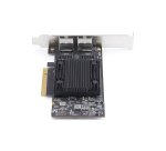 StarTech.com Carte Réseau PCIe 10 Gb Ethernet à 2 Ports, Carte d'Interface Réseau 10 GbE, Chipset Broadcom BCM57416, Double RJ45 10GBase-T/Gigabit, Carte NIC, TAA