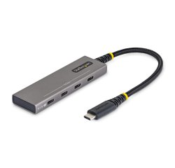 StarTech.com USB-C Hub mit 4 Anschlüssen, 10 Gbps, PD 100 W Aufladung, 4 USB-C Anschlüsse, Überstromschutz, PCR Aluminium, kompatibel mit MacBook / Dell / ThinkPad / HP / iPad / Tablet