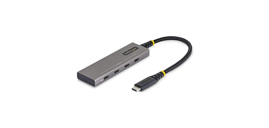 StarTech.com USB-C Hub mit 4 Anschlüssen, 10 Gbps, PD 100 W Aufladung, 4 USB-C Anschlüsse, Überstromschutz, PCR Aluminium, kompatibel mit MacBook / Dell / ThinkPad / HP / iPad / Tablet