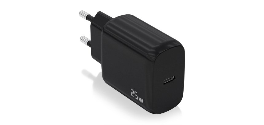 AISENS Cargador USB-C PD3.0 1 Puerto 1xUSB-C 25W, Negro