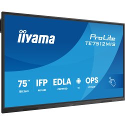 iiyama TE7512MIS-B4AG Écran d'affichage dynamique Écran plat de signalisation numérique 165,1 cm (65") LCD Wifi 400 cd/m² 4K Ultra HD Noir Écran tactile Intégré dans le processeur Android 11 24/7