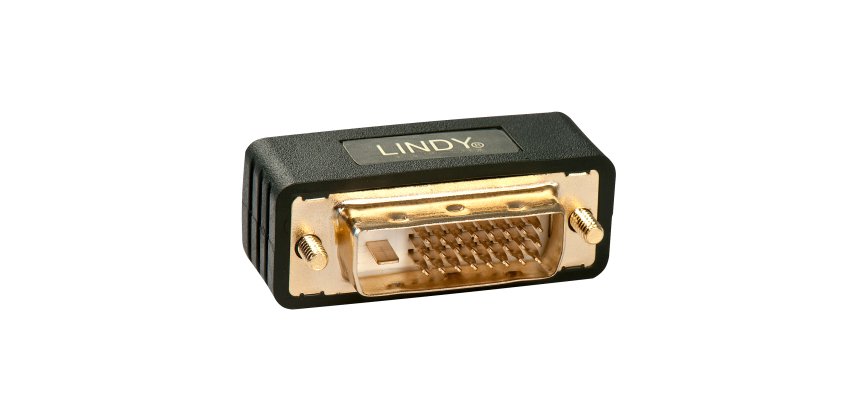 Lindy 41098 cambiador de género para cable DVI-I DVI-D Negro