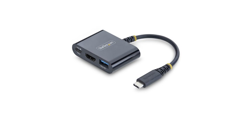 StarTech.com Adaptateur Multiport USB-C vers HDMI avec Charge PD 140W, HDMI 4K 60Hz, Hub USB 5 Gbps, Mini Dock pour MacBook / Dell / Thinkpad / HP / iPad / Tablettes