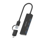 AISENS Hub USB 3.1 USB-C USB-A, USB-C/M+USB-A/M-4xTIPO A/H, Negro, 15cm