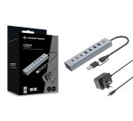 Conceptronic HUBBIES20GP 7-Port USB 3.0 Hub with Power Adapter, 5Gbps, USB-C x 3, USB-A x 4