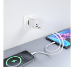 AISENS Cargador GaN 45W, 1xUSB-C PD3.0 QC4.0, 1xUSB-A QC3.0, Blanco