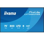iiyama LH7566UHSB-B1AG Écran d'affichage dynamique Écran plat de signalisation numérique 190,5 cm (75") LCD Wifi 800 cd/m² 4K Ultra HD Noir Intégré dans le processeur Android 24/7