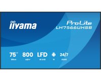 iiyama LH7566UHSB-B1AG Écran d'affichage dynamique Écran plat de signalisation numérique 190,5 cm (75") LCD Wifi 800 cd/m² 4K Ultra HD Noir Intégré dans le processeur Android 24/7