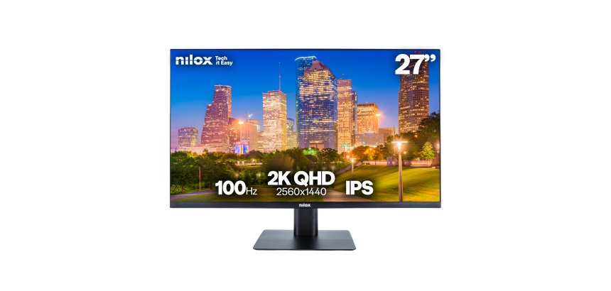Nilox Monitor Desktop - Monitor 27", 2K, IPS, 100Hz, 2 HDMI, 1 DP, 1ms, Multimedia