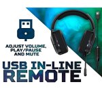Acer Predator Galea 365 Gaming Headset with Control Box, 7.1 Surround Sound, Detachable Omnidirectional Mic, Ergonomic Ear Cups, Adjustable Headband, Black