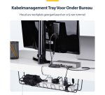 StarTech.com Kabelmanagement Tray voor Onder Bureau, 61,5cm Lang, Metalen Kabelgoot, Schroefmontage, Metaal, Zwart, TAA