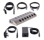 StarTech.com Hub USB-C avec Auto-Alimenté à 7 Ports - Hub USB Type C vers USB-A pour PC de Bureau/Portable - Hub USB 3.0 5Gbps avec Alimentation 7 Ports - Splitter USB 3.0 avec BC 1.2