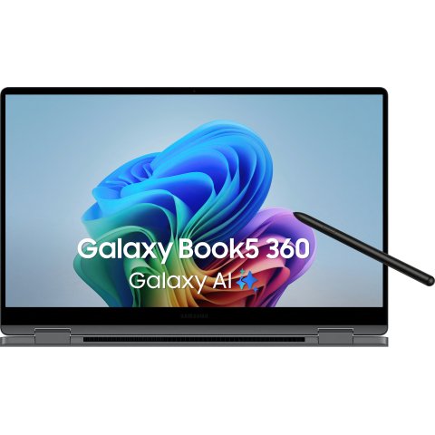 Samsung Galaxy Book5 360 Intel Core Ultra 7 256V Híbrido (2-en-1) 39,6 cm (15.6") Pantalla táctil Full HD 16 GB LPDDR5x-SDRAM 512 GB SSD Wi-Fi 7 (802.11be) Windows 11 Pro Gris