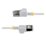 StarTech.com 15cm White Ultra Slim Cat6A Ethernet Cable, 10 Pack, Snagless, FTP, Pure Bare Copper Wire, 34AWG Ultra Slim RJ45 Network Patch Cord, Individually Tested