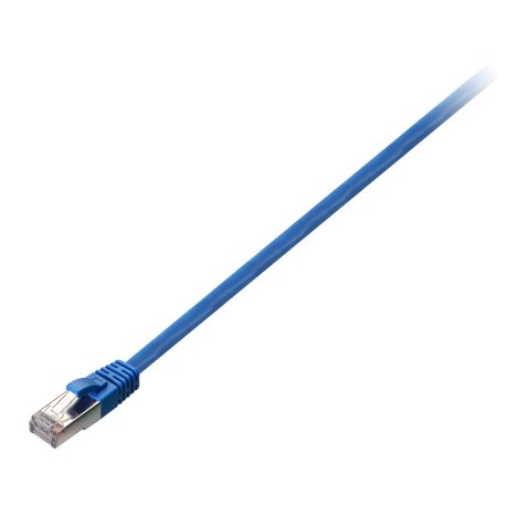 V7 Cable azul Cat6 blindado (STP) con conector RJ45 macho a RJ45 macho 2m 6.6ft