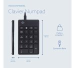 R-Go Tools Clavier R-Go Numpad Break, clavier numérique ergonomique avec logiciel de pause, filaire, noir