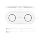 AISENS Cargador Inalambrico USB-C 15W 2 en 1 Para Movil Auriculares, Blanco