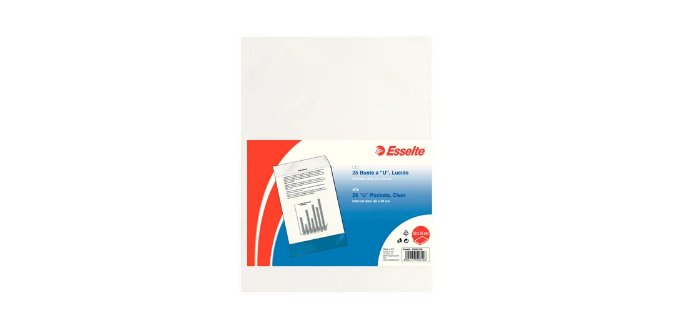 Esselte Busta "U" PPL lucido - f.to 22 x 30 cm - conf.25 pz