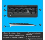 Logitech 920-008680 teclado Ratón incluido Universal RF inalámbrico QWERTY Español Negro, Blanco