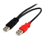 StarTech.com Câble USB 2.0 en Y de 1,8 m pour disque dur externe - 2x USB A (M) vers 1x USB Mini B (M)