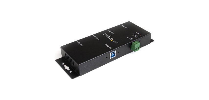 StarTech.com 4-Port USB 3.0 Hub - 5Gbps - Metal Industrial USB-A Hub - Wall or Desk Mountable USB Data Hub - TAA Compliant USB Expander Hub