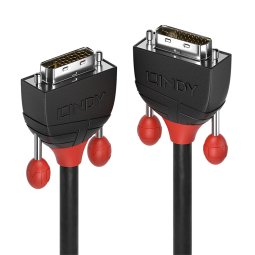 Lindy 36251 câble DVI 1 m DVI-D Noir, Rouge