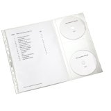 Pochette perforée avec rabat CD, A4, PP, 0,12 mm,