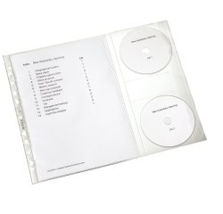 Pochette perforée avec rabat CD, A4, PP, 0,12 mm,