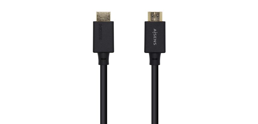 AISENS Cable HDMI V2.1 Ultra Alta Velocidad / HEC Certificado 8k@60Hz 48Gbps, A/M-A/M, Negro, 1.0m