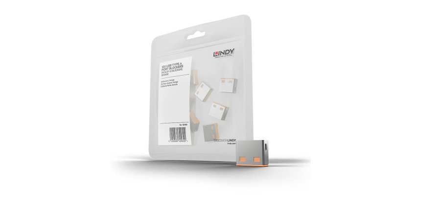 Bloqueador de puerto USB tipo A Naranja Acrilonitrilo butadieno estireno (ABS) 10 pieza(s) Lindy 40463