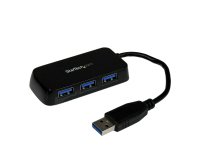 StarTech.com Adaptador Concentrador Hub Ladrón USB 3.0 (5Gbps) Super Speed para Portátil de 4 Puertos Salidas - Negro