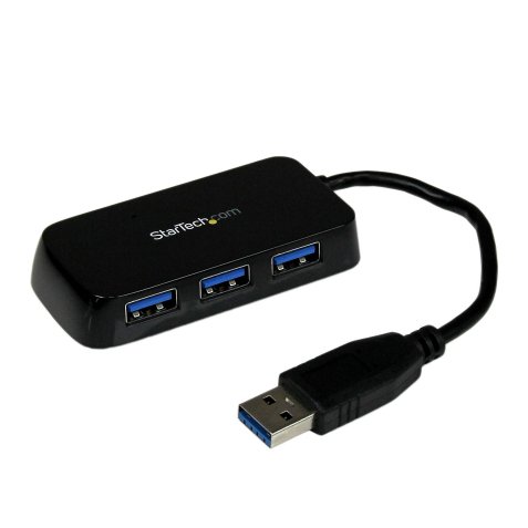 StarTech.com Adaptador Concentrador Hub Ladrón USB 3.0 (5Gbps) Super Speed para Portátil de 4 Puertos Salidas - Negro