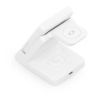 AISENS Cargador Inalambrico USB-C 4 en 1 De 15W Para Movil, Apple Watch, Auriculares Con Estuche De Carga, Blanco